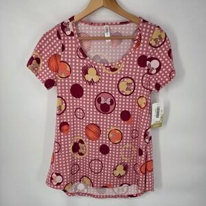 LuLaRoe Classic T Disney Minnie Mouse Top Women XS Pink Polka Dot High Low NWT